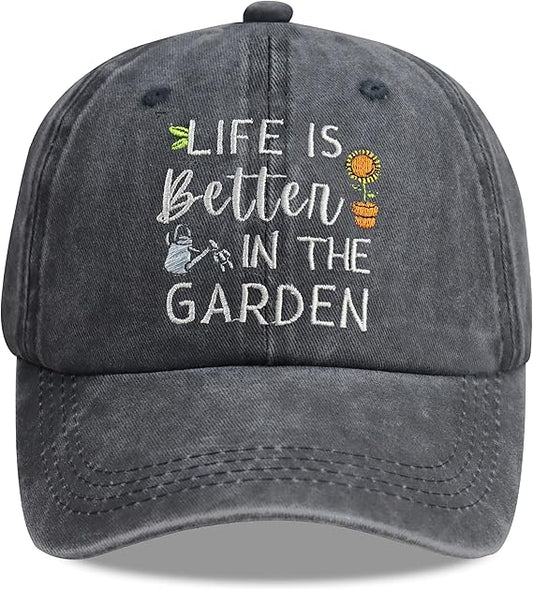 Funny Life Is Better In The Garden Hats For Women Adjustable Cotton Gardening Embroidered Baseball Cap 1754971346956.jpg