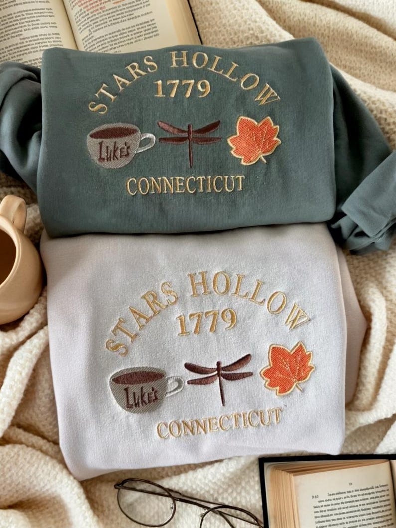 Stars Hollow Embroidered Sweatshirt Fall Sweatshirt Cozy Small Town Crewneck Book Lover Gift Autumn Coffee Shirt Gifts For Her 1755570776378.jpg
