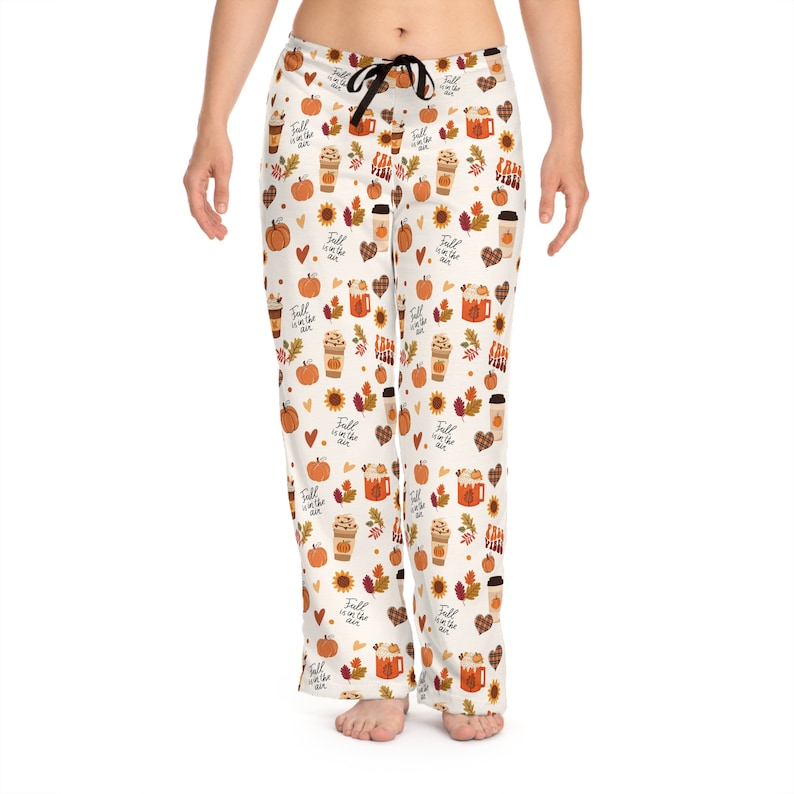 Fall Pajama Pants Pumpkin Latte Fall Is In The Air Pjs Fall Vibes Pj Pants Unique Gift For Her Friend Gift Fall Pumpkin Fall Gift 1755661826384.jpg
