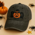Embroidered Boo Halloween Washed Hat  Spooky Season Fun Fall Cap  Autumn Apparel Cute Boo Embroidered Hat Spooky Season Gift 1755749638849.jpg