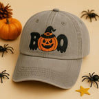 Embroidered Boo Halloween Washed Hat  Spooky Season Fun Fall Cap  Autumn Apparel Cute Boo Embroidered Hat Spooky Season Gift 1755749652426.jpg