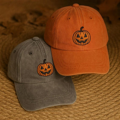 Ghost Pumpkin Embroidered Hat Vintage Halloween Baseball Cap Spooky Season Hat Outdoor Fall Gift Embroidered Ghost Pumpkin Cap 1756094861266.jpg