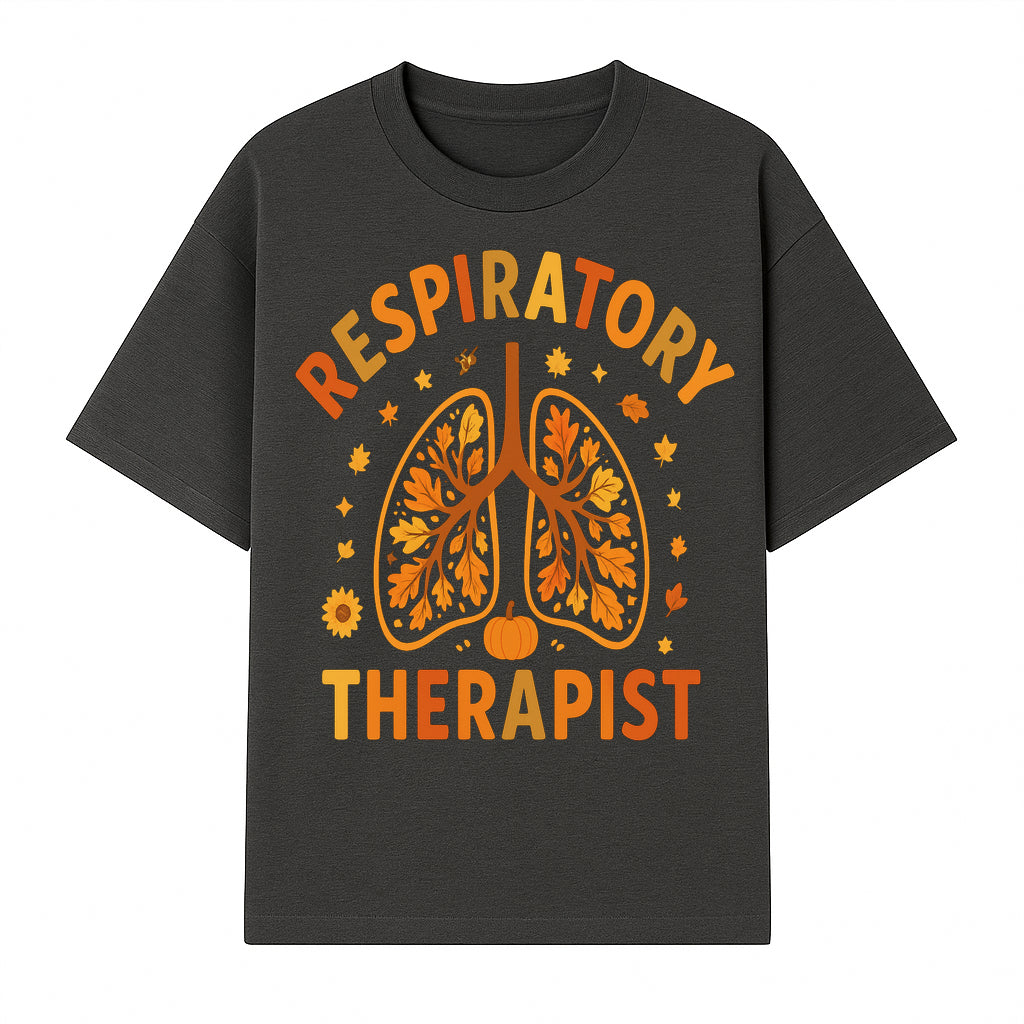 Respiratory Therapist Autumn Decor - Lung Graphic Tee, Fall Themed Gift for Respiratory Care Professionals - T-shirt 1757671943895.jpg