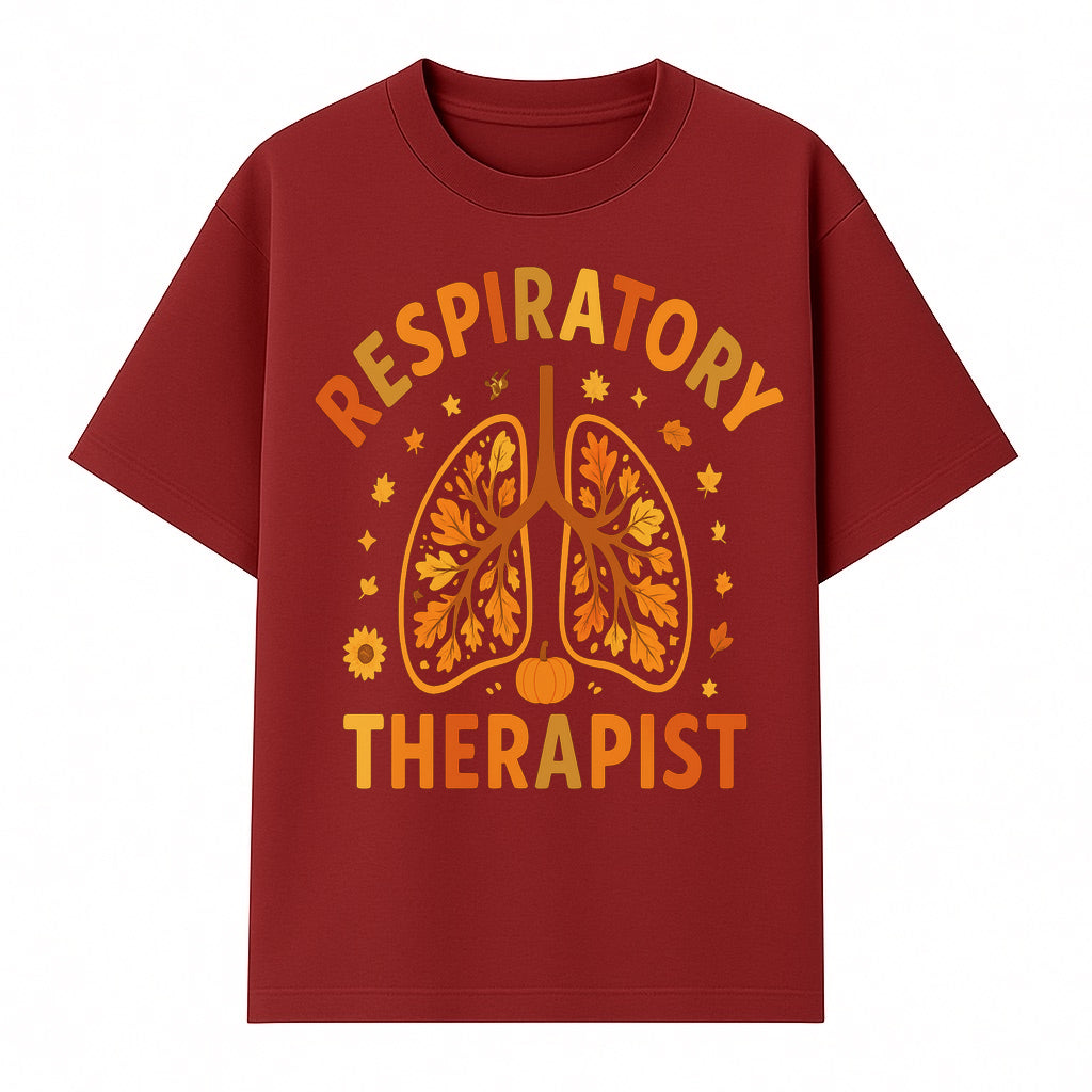 Respiratory Therapist Autumn Decor - Lung Graphic Tee, Fall Themed Gift for Respiratory Care Professionals - T-shirt 1757671944644.jpg