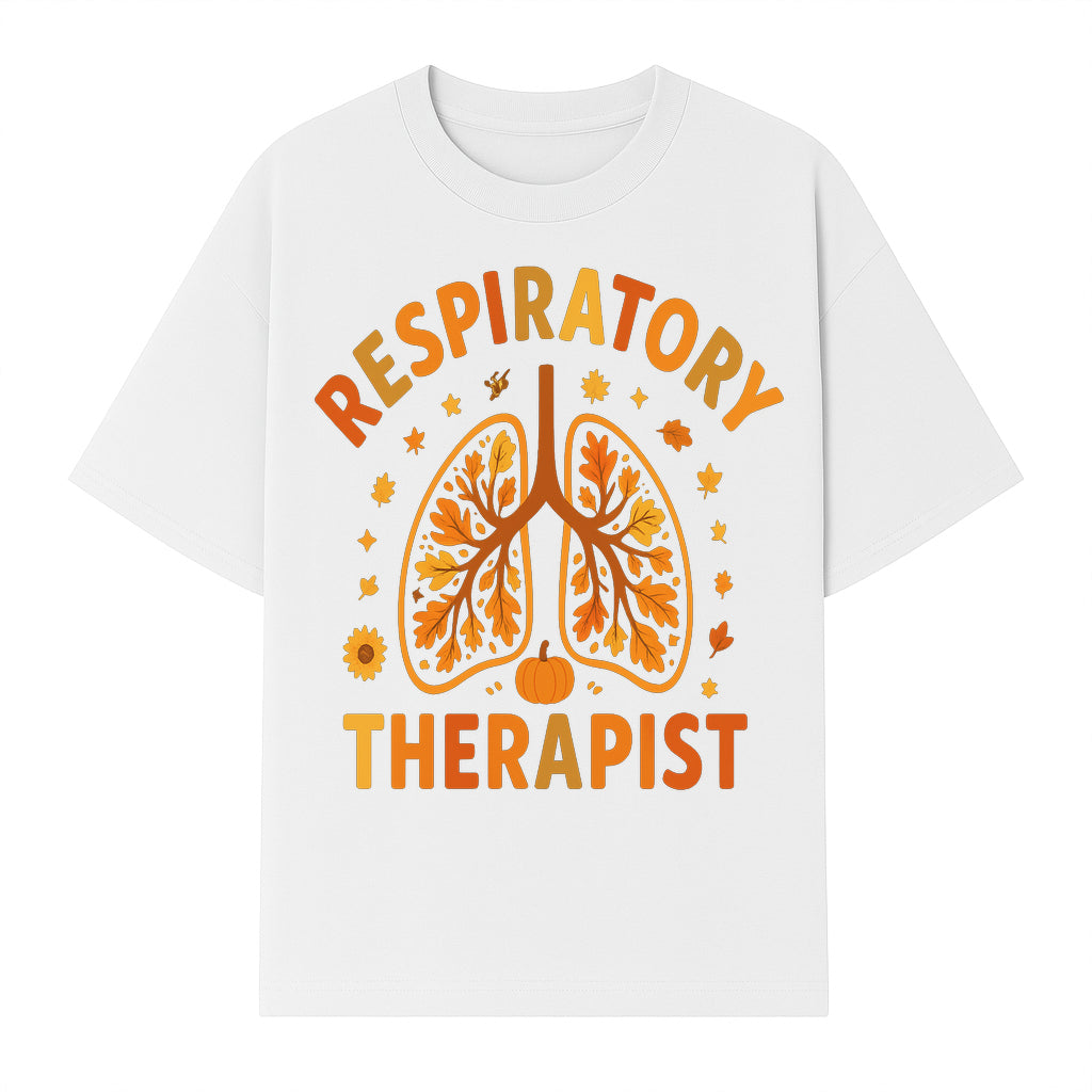 Respiratory Therapist Autumn Decor - Lung Graphic Tee, Fall Themed Gift for Respiratory Care Professionals - T-shirt 1757671945135.jpg