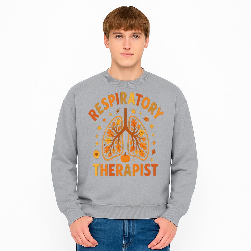 Respiratory Therapist Autumn Decor - Lung Graphic Tee, Fall Themed Gift for Respiratory Care Professionals - Sweatshirt 1757671945335.jpg