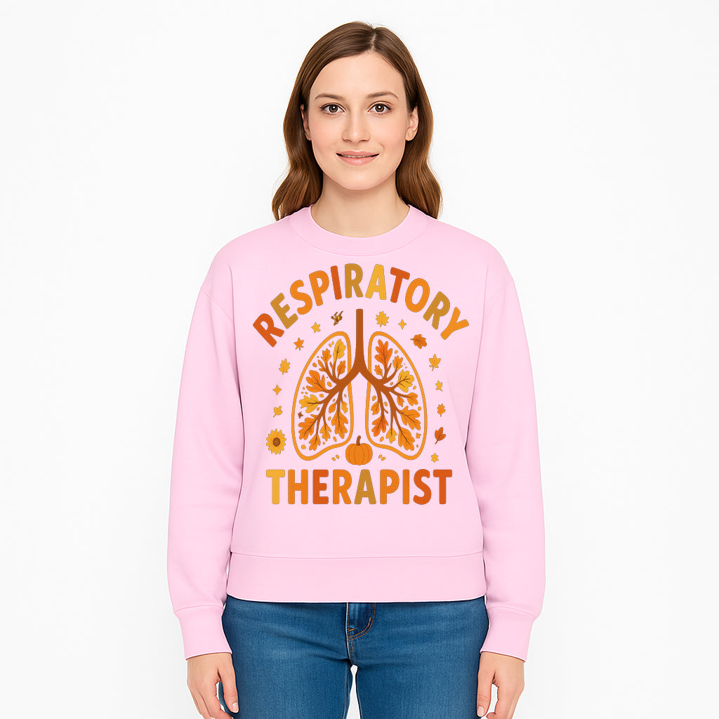 Respiratory Therapist Autumn Decor - Lung Graphic Tee, Fall Themed Gift for Respiratory Care Professionals - Sweatshirt 1757671945512.jpg