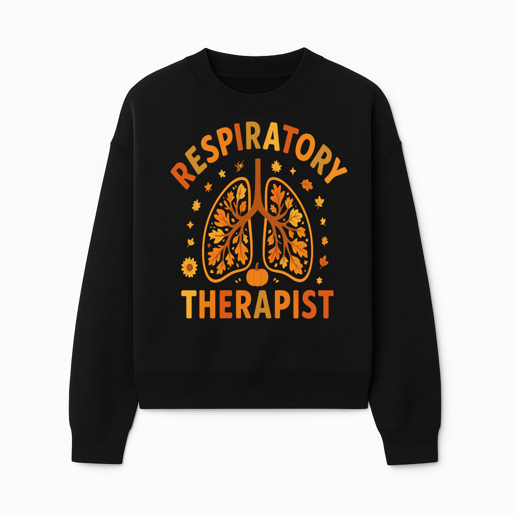 Respiratory Therapist Autumn Decor - Lung Graphic Tee, Fall Themed Gift for Respiratory Care Professionals - Sweatshirt 1757671946789.jpg