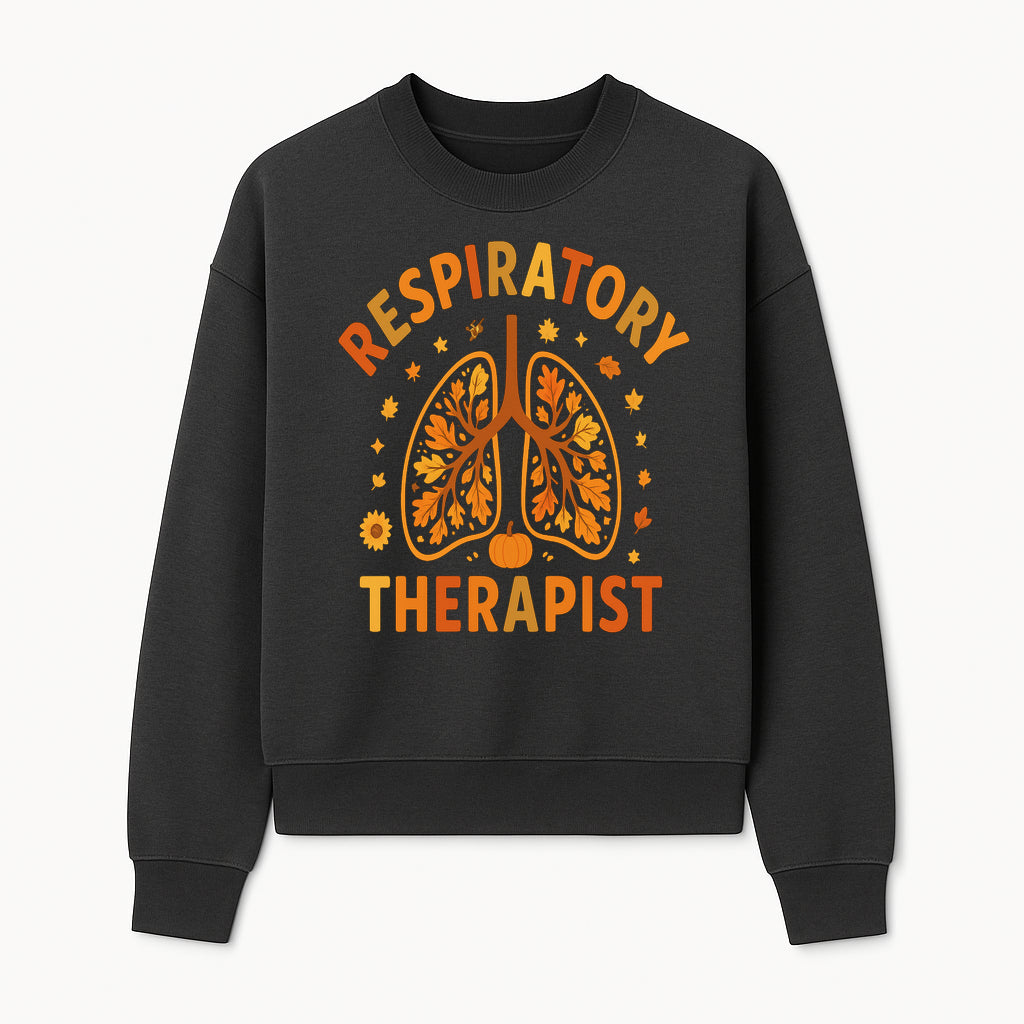 Respiratory Therapist Autumn Decor - Lung Graphic Tee, Fall Themed Gift for Respiratory Care Professionals - Sweatshirt 1757671946952.jpg