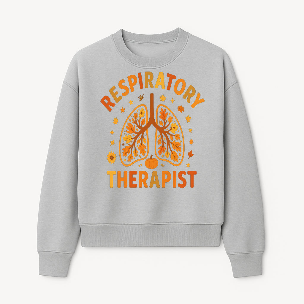Respiratory Therapist Autumn Decor - Lung Graphic Tee, Fall Themed Gift for Respiratory Care Professionals - Sweatshirt 1757671947222.jpg