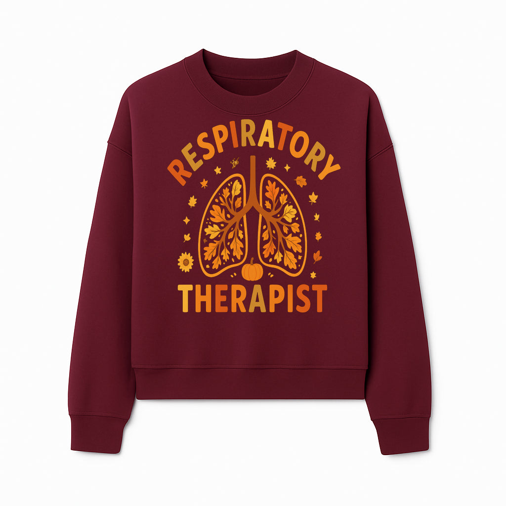 Respiratory Therapist Autumn Decor - Lung Graphic Tee, Fall Themed Gift for Respiratory Care Professionals - Sweatshirt 1757671947684.jpg