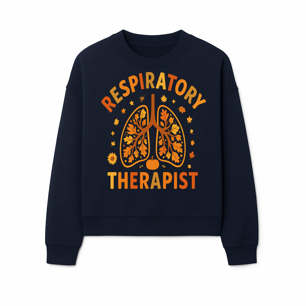 Respiratory Therapist Autumn Decor - Lung Graphic Tee, Fall Themed Gift for Respiratory Care Professionals - Sweatshirt 1757671947816.jpg