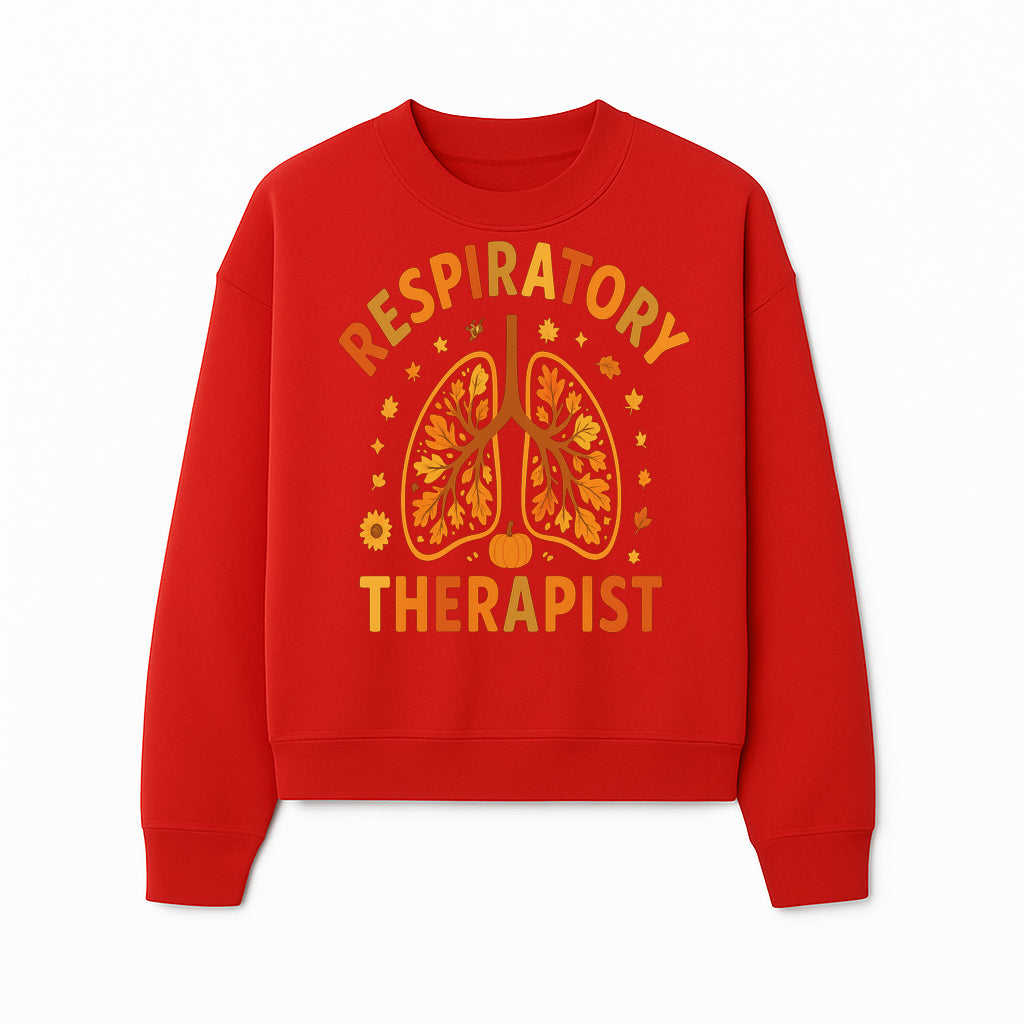 Respiratory Therapist Autumn Decor - Lung Graphic Tee, Fall Themed Gift for Respiratory Care Professionals - Sweatshirt 1757671947972.jpg