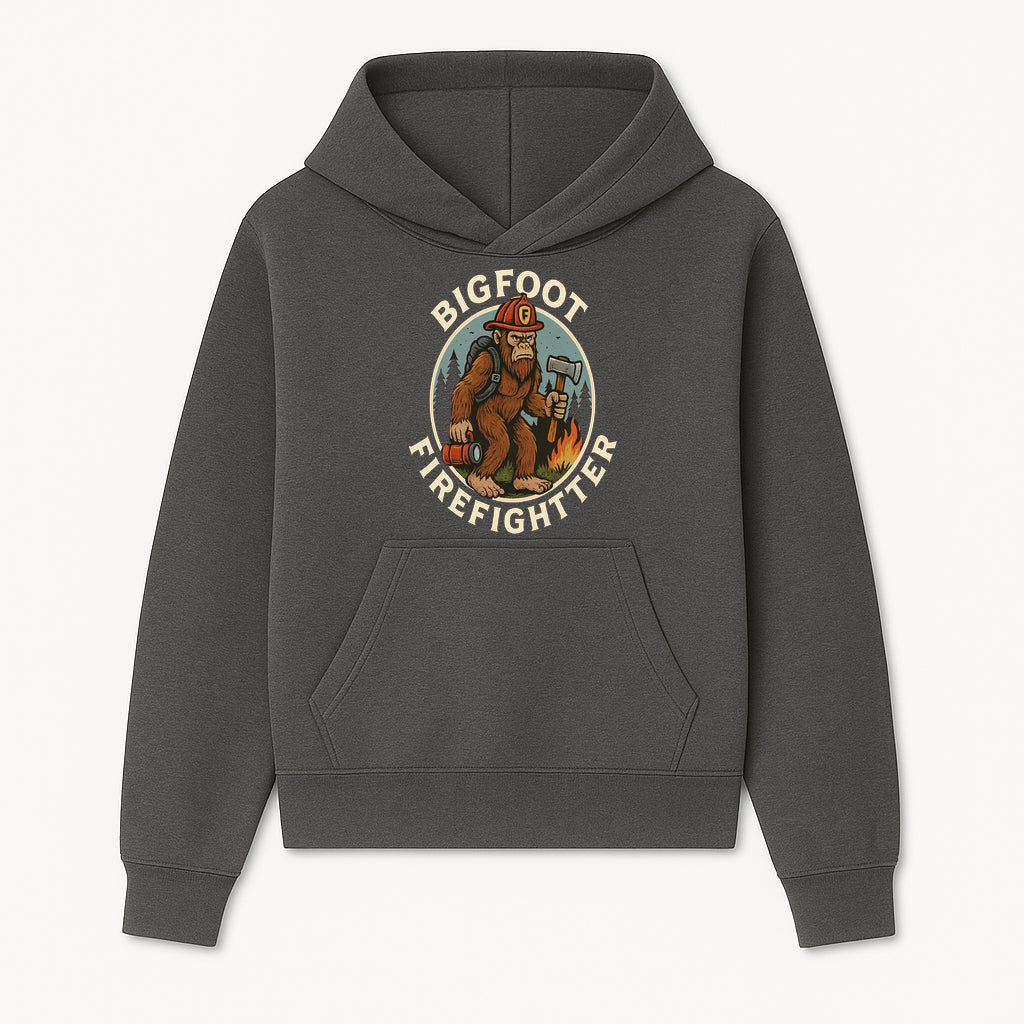 Bigfoot Firefighter T-Shirt | Funny Sasquatch Graphic Tee | Fireman Bigfoot Design | Unique Gift for Firefighters and Nature Lovers - Hoodie 1757912427278.jpg