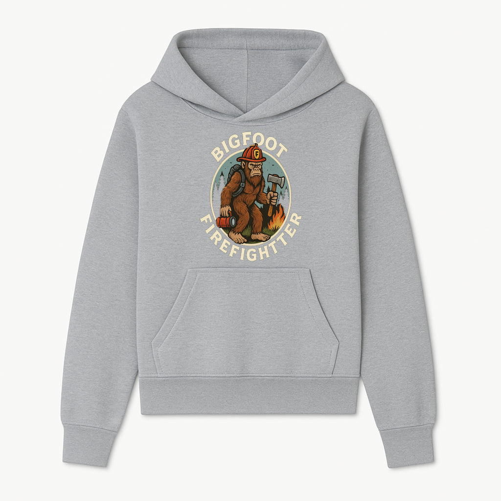Bigfoot Firefighter T-Shirt | Funny Sasquatch Graphic Tee | Fireman Bigfoot Design | Unique Gift for Firefighters and Nature Lovers - Hoodie 1757912428529.jpg