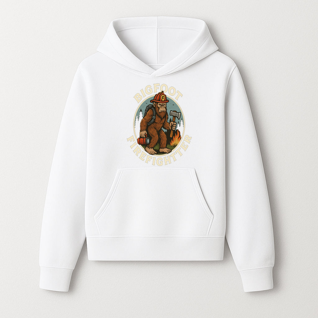 Bigfoot Firefighter T-Shirt | Funny Sasquatch Graphic Tee | Fireman Bigfoot Design | Unique Gift for Firefighters and Nature Lovers - Hoodie 1757912428674.jpg