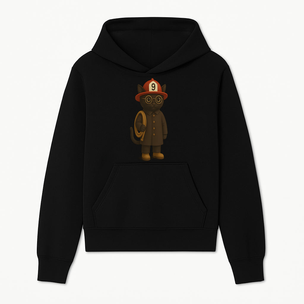 Adorable Firefighter Cat Figurine with Hat and Hose, Cute Home Decor for Cat Lovers, Kids, or Animal Enthusiasts - Hoodie 1757912430866.jpg