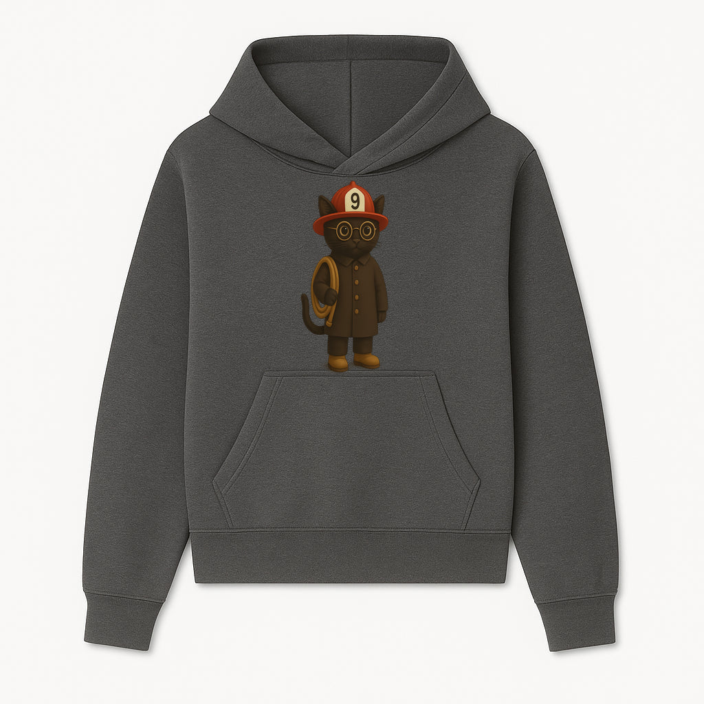 Adorable Firefighter Cat Figurine with Hat and Hose, Cute Home Decor for Cat Lovers, Kids, or Animal Enthusiasts - Hoodie 1757912431013.jpg
