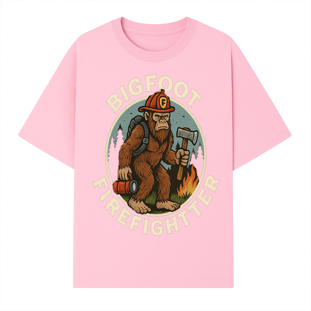 Bigfoot Firefighter T-Shirt | Funny Sasquatch Graphic Tee | Fireman Bigfoot Design | Unique Gift for Firefighters and Nature Lovers - T-shirt 1757912431142.jpg