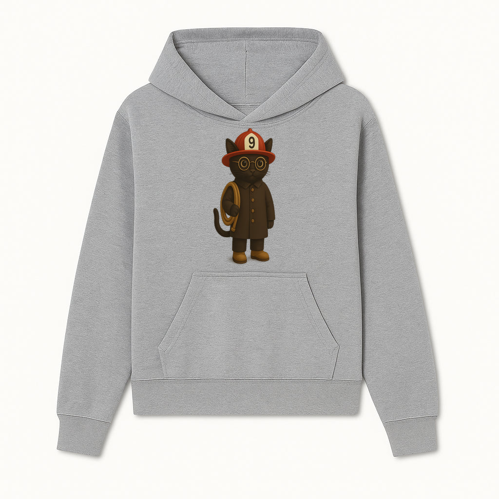 Adorable Firefighter Cat Figurine with Hat and Hose, Cute Home Decor for Cat Lovers, Kids, or Animal Enthusiasts - Hoodie 1757912431332.jpg