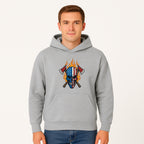 American Skull with Axes and Flames Graphic Tee, Patriotic Skull Design for Men, Edgy Firefighter T-Shirt, Unique Apparel Gift - Hoodie 1757912431383.jpg