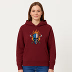 American Skull with Axes and Flames Graphic Tee, Patriotic Skull Design for Men, Edgy Firefighter T-Shirt, Unique Apparel Gift - Hoodie 1757912431622.jpg
