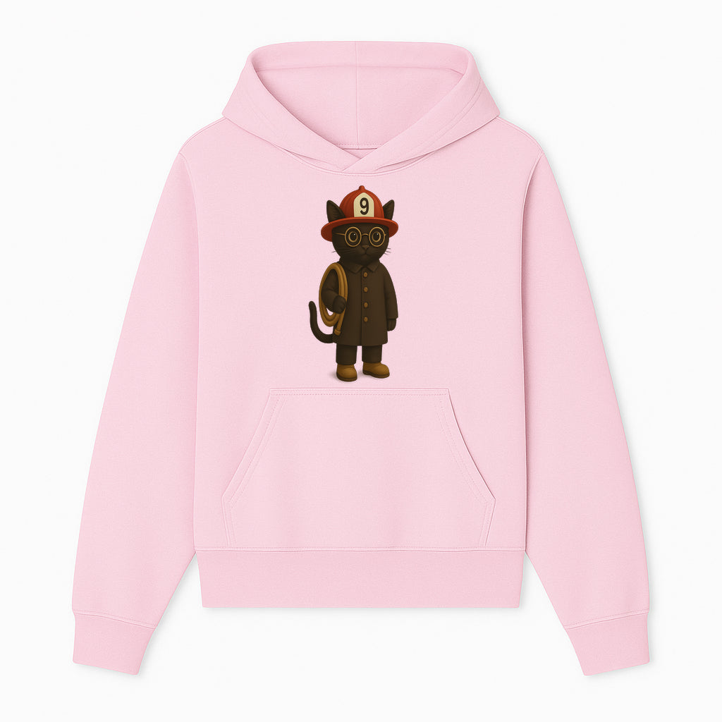 Adorable Firefighter Cat Figurine with Hat and Hose, Cute Home Decor for Cat Lovers, Kids, or Animal Enthusiasts - Hoodie 1757912431701.jpg