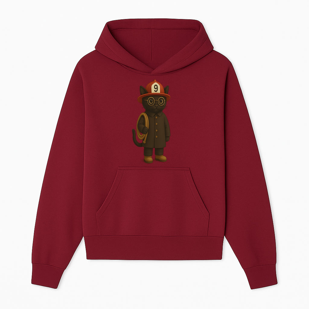 Adorable Firefighter Cat Figurine with Hat and Hose, Cute Home Decor for Cat Lovers, Kids, or Animal Enthusiasts - Hoodie 1757912431903.jpg