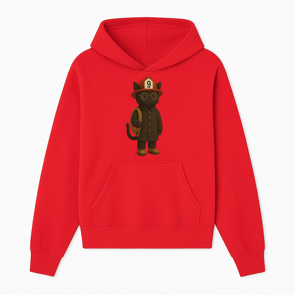 Adorable Firefighter Cat Figurine with Hat and Hose, Cute Home Decor for Cat Lovers, Kids, or Animal Enthusiasts - Hoodie 1757912432266.jpg