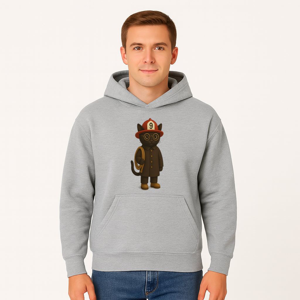 Adorable Firefighter Cat Figurine with Hat and Hose, Cute Home Decor for Cat Lovers, Kids, or Animal Enthusiasts - Hoodie 1757912433740.jpg