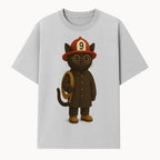 Adorable Firefighter Cat Figurine with Hat and Hose, Cute Home Decor for Cat Lovers, Kids, or Animal Enthusiasts - T-shirt 1757912434016.jpg