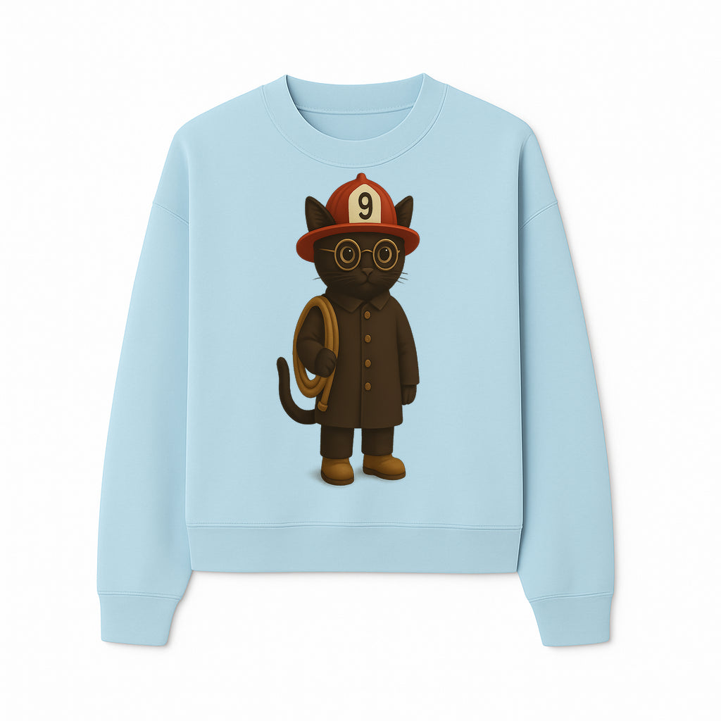 Adorable Firefighter Cat Figurine with Hat and Hose, Cute Home Decor for Cat Lovers, Kids, or Animal Enthusiasts - Sweatshirt 1757912438062.jpg