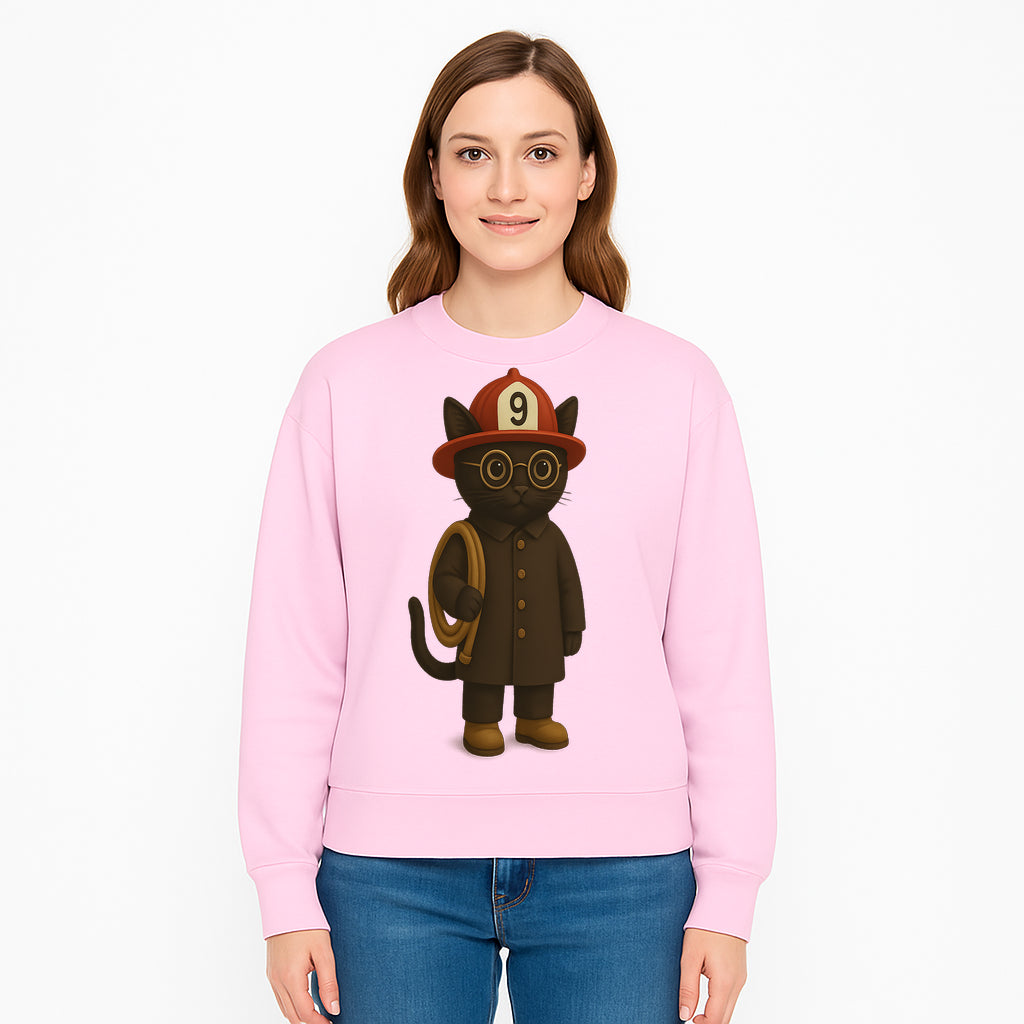 Adorable Firefighter Cat Figurine with Hat and Hose, Cute Home Decor for Cat Lovers, Kids, or Animal Enthusiasts - Sweatshirt 1757912440310.jpg