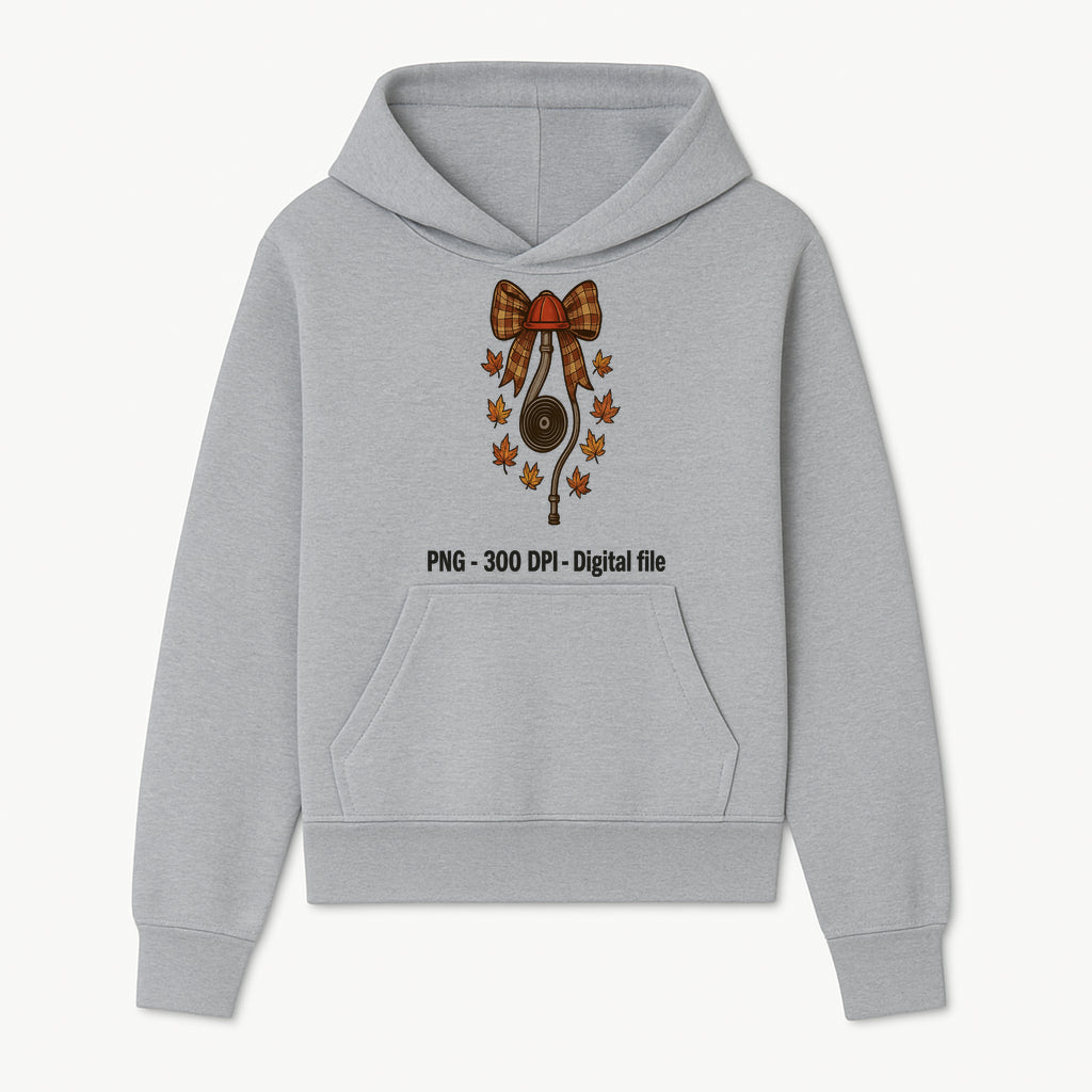 Autumn Harvest Digital Download - Vintage Bow and Leaves PNG File, Fall Decor, 300 DPI Artwork for DIY Projects and Crafts - Hoodie 1757914240903.jpg