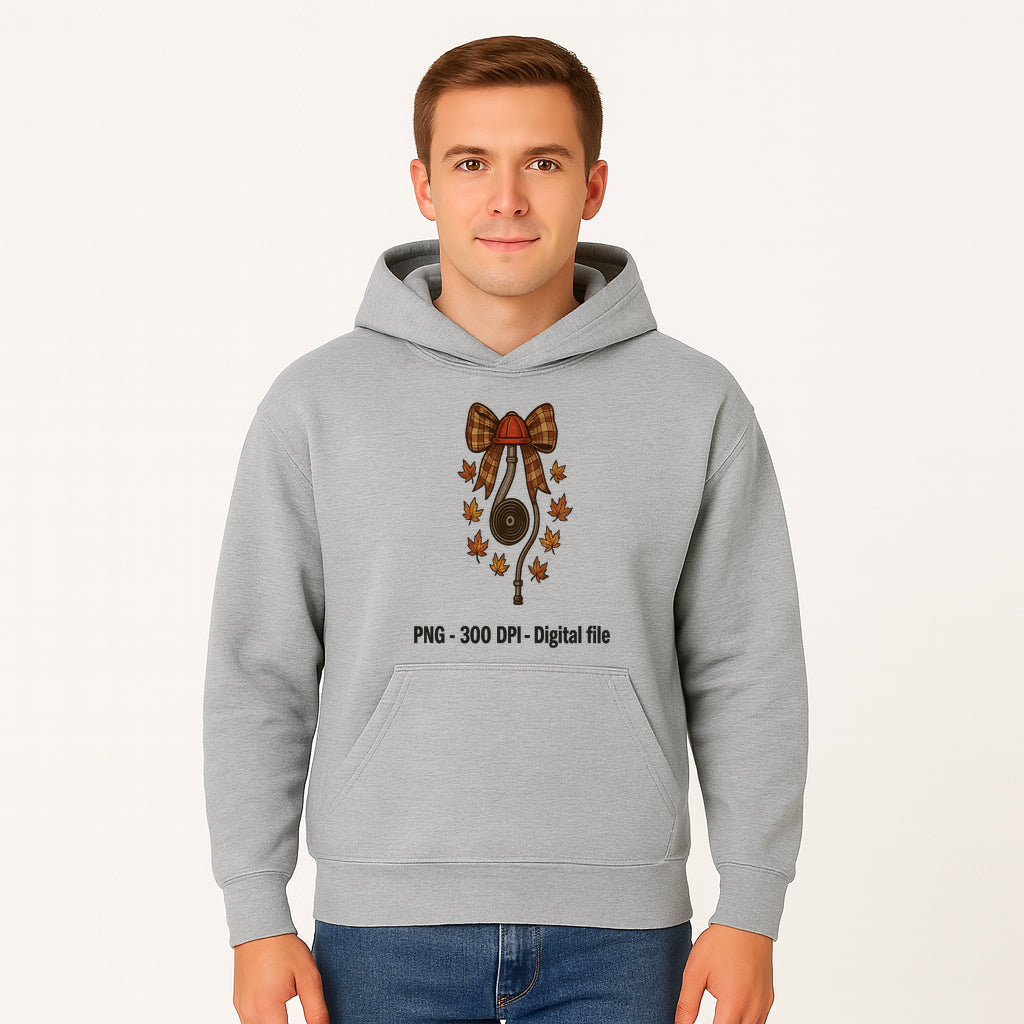 Autumn Harvest Digital Download - Vintage Bow and Leaves PNG File, Fall Decor, 300 DPI Artwork for DIY Projects and Crafts - Hoodie 1757914242207.jpg