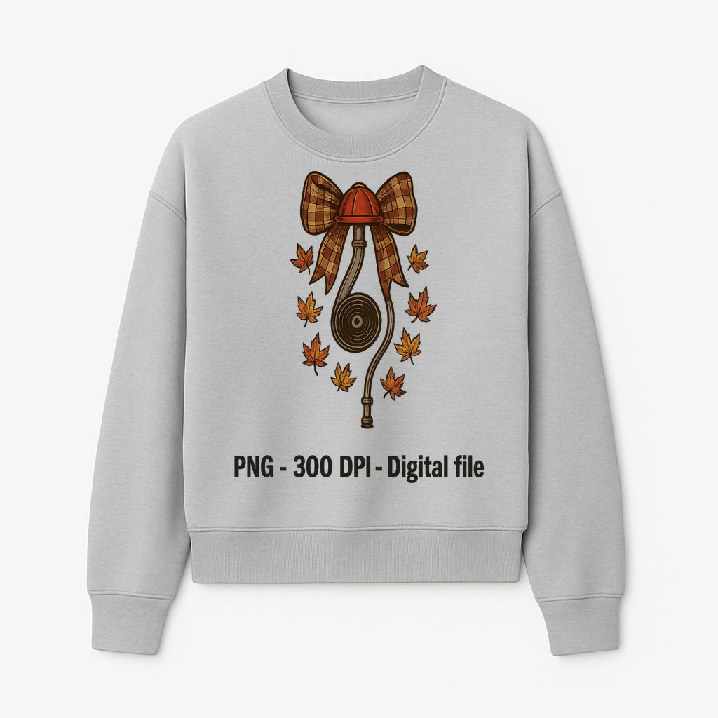 Autumn Harvest Digital Download - Vintage Bow and Leaves PNG File, Fall Decor, 300 DPI Artwork for DIY Projects and Crafts - Sweatshirt 1757914246380.jpg