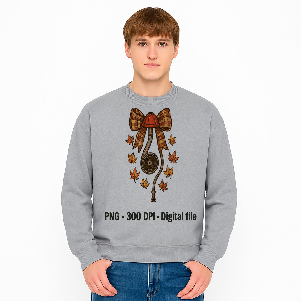 Autumn Harvest Digital Download - Vintage Bow and Leaves PNG File, Fall Decor, 300 DPI Artwork for DIY Projects and Crafts - Sweatshirt 1757914248666.jpg