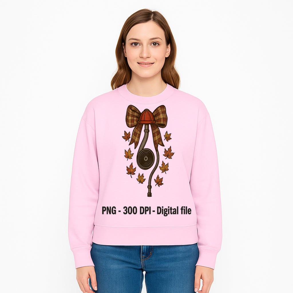 Autumn Harvest Digital Download - Vintage Bow and Leaves PNG File, Fall Decor, 300 DPI Artwork for DIY Projects and Crafts - Sweatshirt 1757914248811.jpg