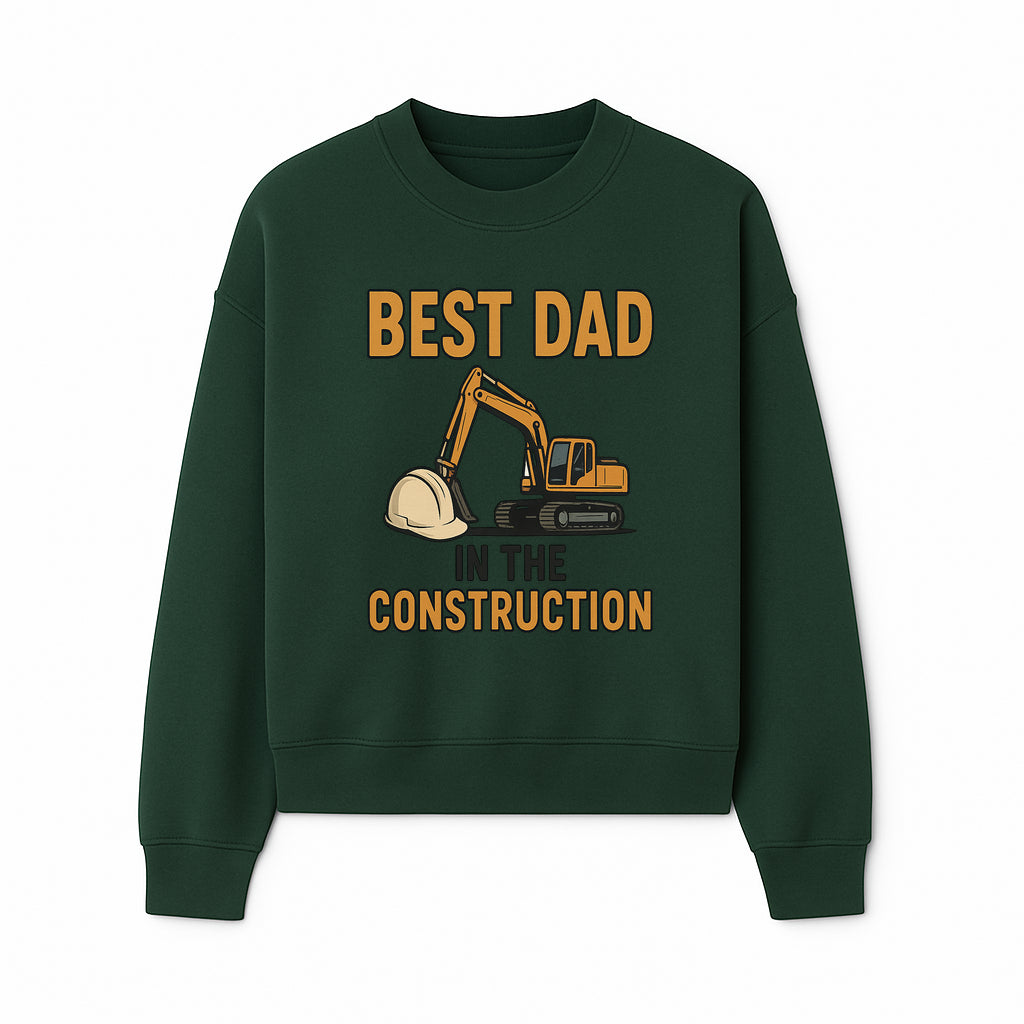 Best Dad in Construction T-Shirt with Excavator and Hard Hat Graphic, Perfect Gift for Construction Workers and Father's Day - Sweatshirt 1757918427296.jpg