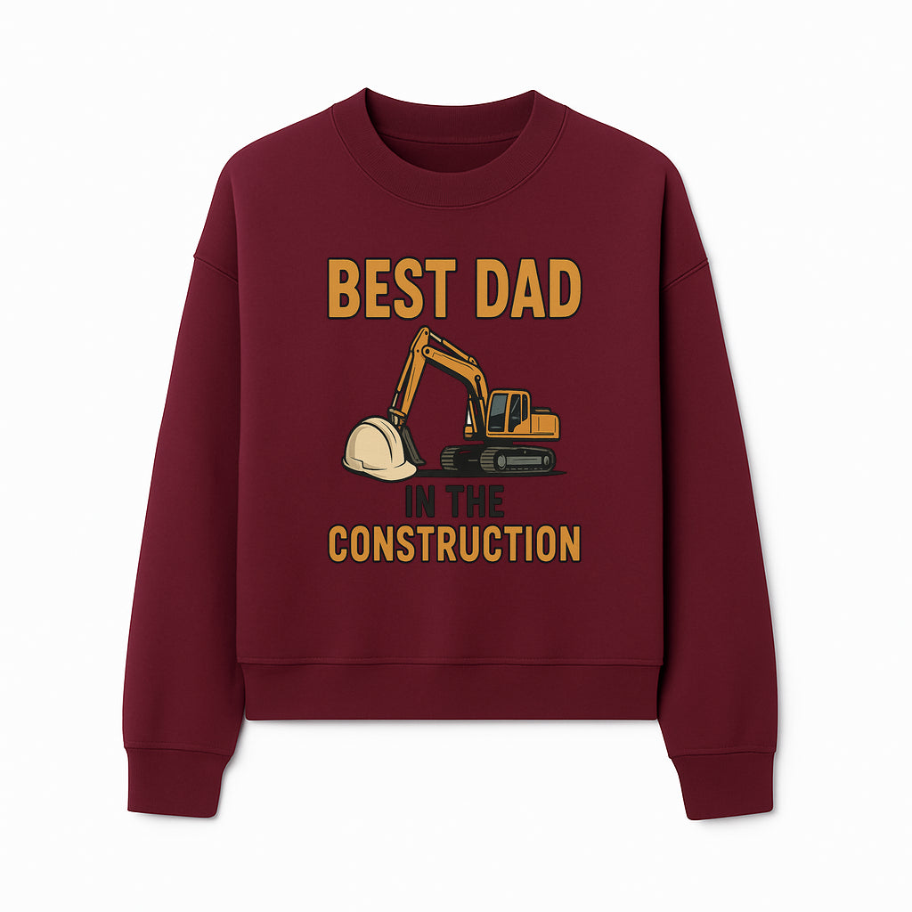 Best Dad in Construction T-Shirt with Excavator and Hard Hat Graphic, Perfect Gift for Construction Workers and Father's Day - Sweatshirt 1757918427969.jpg