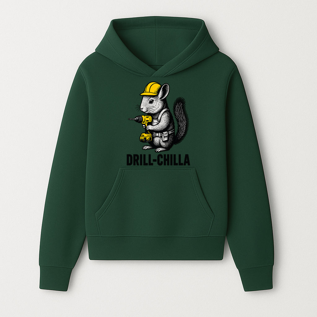 Charming Drill-Chilla Squirrel Graphic Tee | Funny Construction Worker Rodent Design | Cool Animal Pun Apparel - Hoodie 1757918429664.jpg