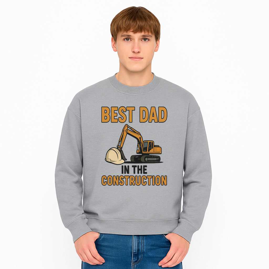 Best Dad in Construction T-Shirt with Excavator and Hard Hat Graphic, Perfect Gift for Construction Workers and Father's Day - Sweatshirt 1757918429709.jpg