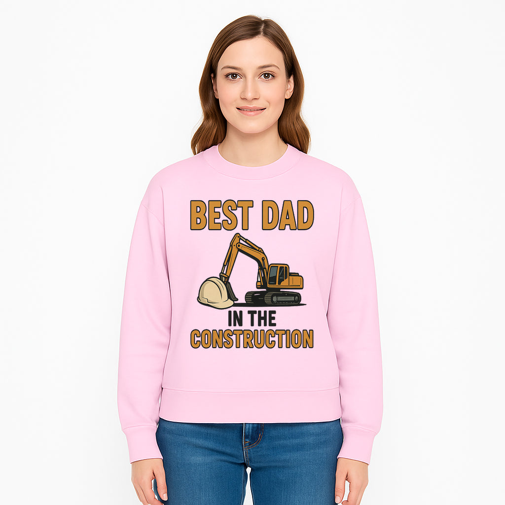 Best Dad in Construction T-Shirt with Excavator and Hard Hat Graphic, Perfect Gift for Construction Workers and Father's Day - Sweatshirt 1757918429855.jpg