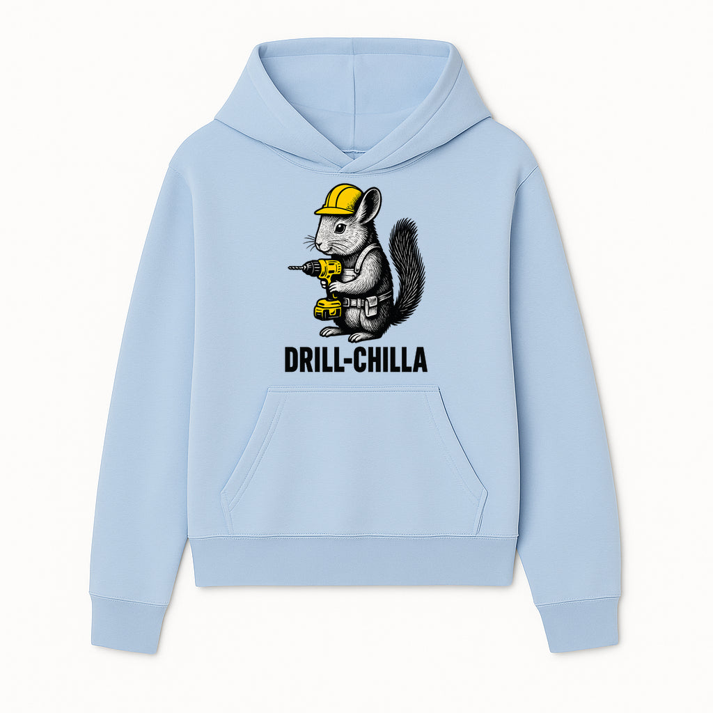 Charming Drill-Chilla Squirrel Graphic Tee | Funny Construction Worker Rodent Design | Cool Animal Pun Apparel - Hoodie 1757918429999.jpg