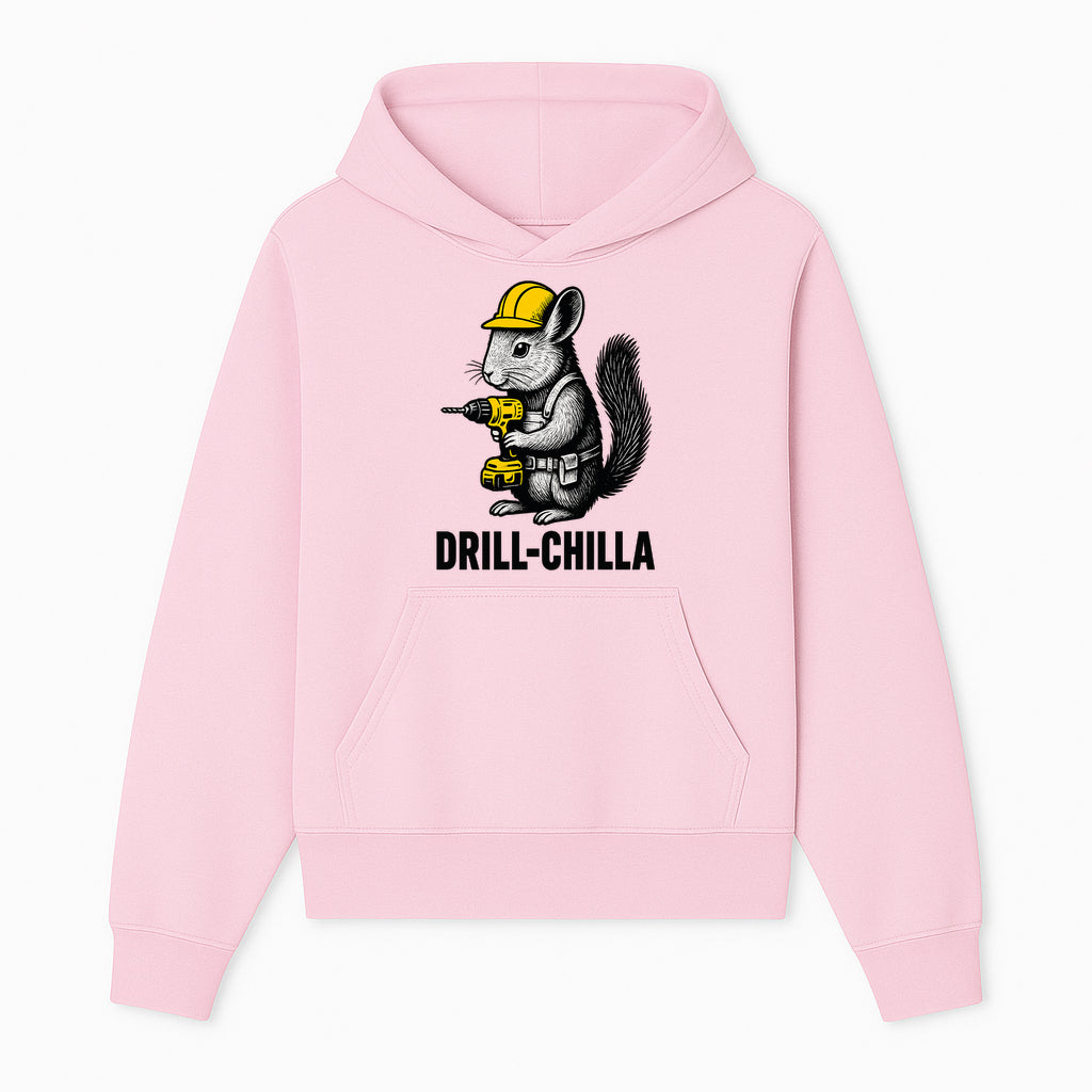 Charming Drill-Chilla Squirrel Graphic Tee | Funny Construction Worker Rodent Design | Cool Animal Pun Apparel - Hoodie 1757918430145.jpg