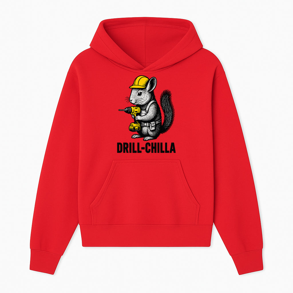 Charming Drill-Chilla Squirrel Graphic Tee | Funny Construction Worker Rodent Design | Cool Animal Pun Apparel - Hoodie 1757918430573.jpg