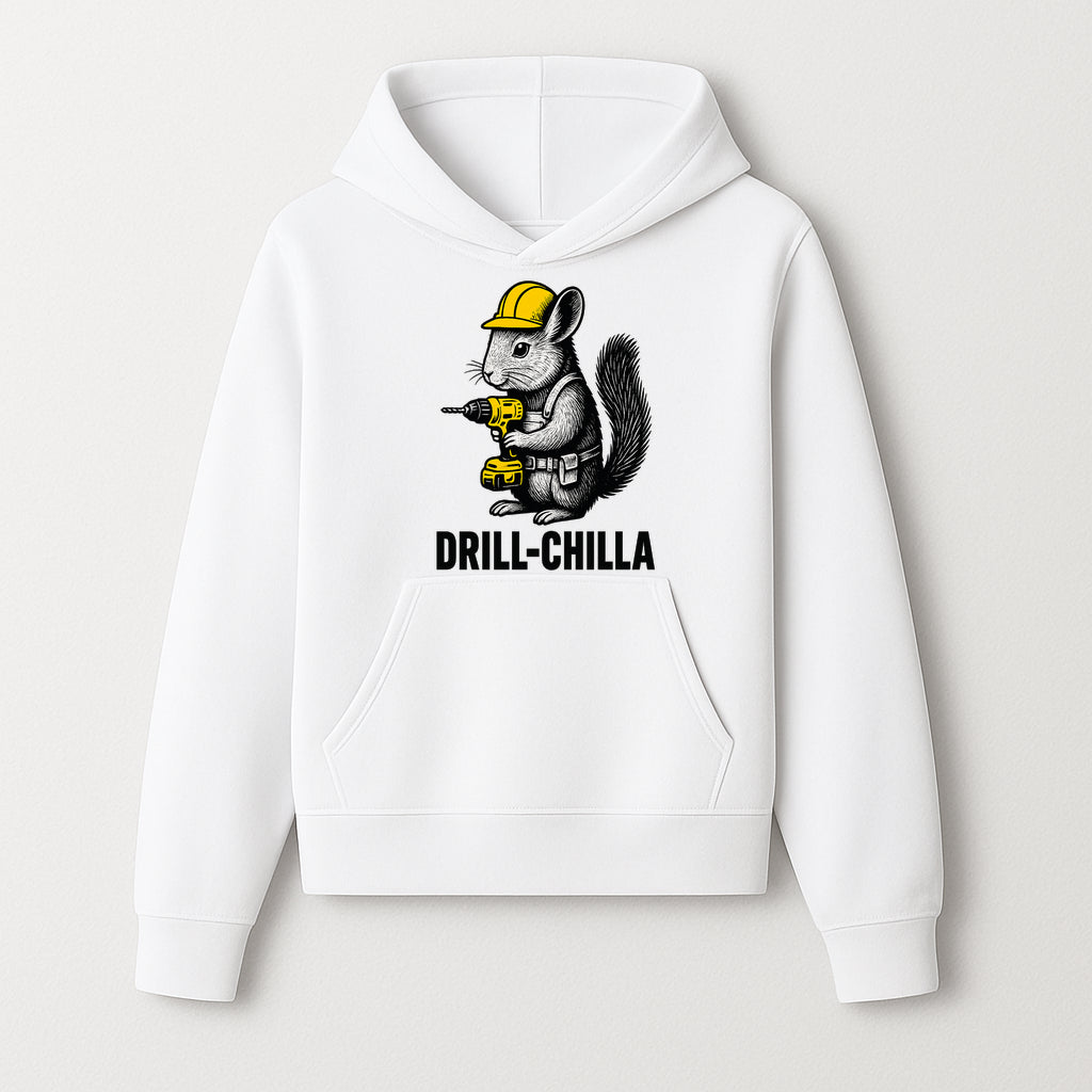 Charming Drill-Chilla Squirrel Graphic Tee | Funny Construction Worker Rodent Design | Cool Animal Pun Apparel - Hoodie 1757918430892.jpg