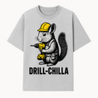 Charming Drill-Chilla Squirrel Graphic Tee | Funny Construction Worker Rodent Design | Cool Animal Pun Apparel - T-shirt 1757918432365.jpg