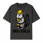 Charming Drill-Chilla Squirrel Graphic Tee | Funny Construction Worker Rodent Design | Cool Animal Pun Apparel - T-shirt 1757918432666.jpg