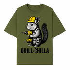 Charming Drill-Chilla Squirrel Graphic Tee | Funny Construction Worker Rodent Design | Cool Animal Pun Apparel - T-shirt 1757918432848.jpg
